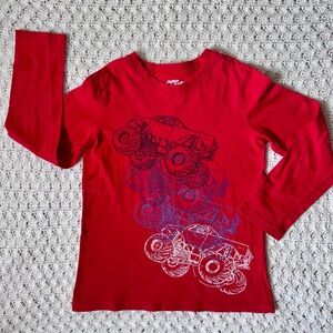 🤩 3 for 15 💲 OshKosh originals Monster Truck Kids Shirt- red- size 7